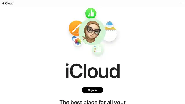 Screenshot of https://www.icloud.com/