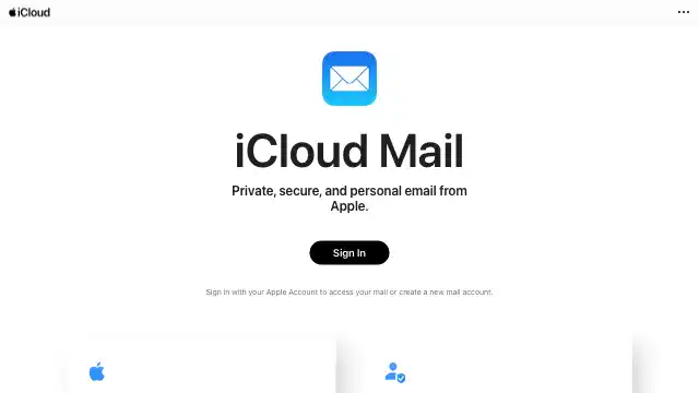 Screenshot of https://www.icloud.com/mail