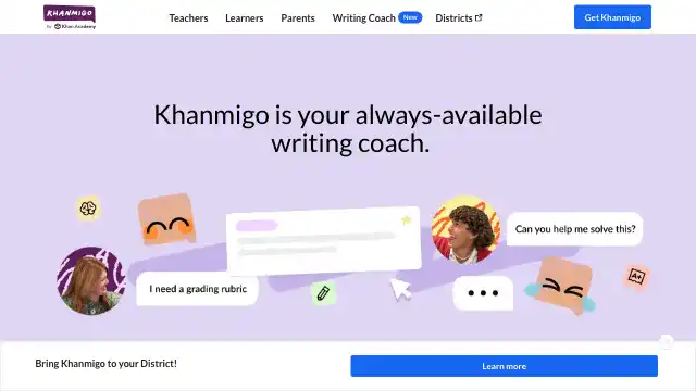 Screenshot of https://www.khanmigo.ai/