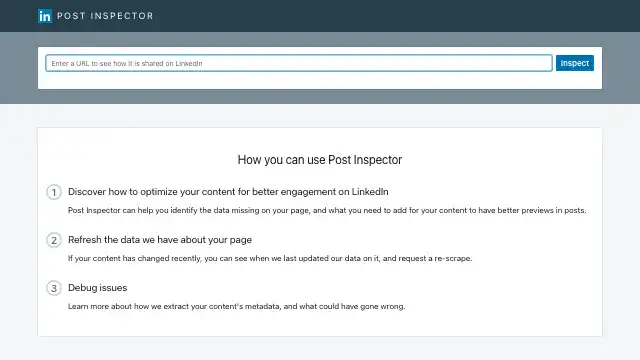 Screenshot of https://www.linkedin.com/post-inspector