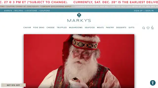 Screenshot of https://www.markys.com/