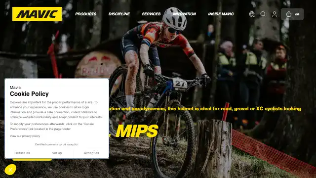 Screenshot of https://www.mavic.com/