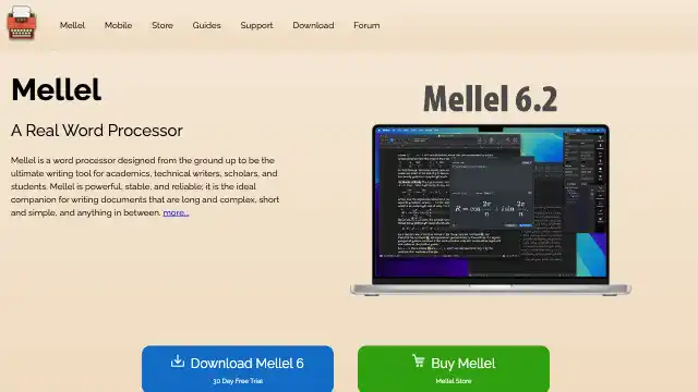 Screenshot of http://www.mellel.com/