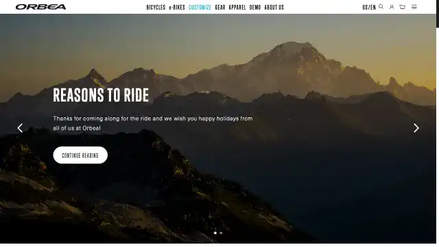 Screenshot of https://www.orbea.com/