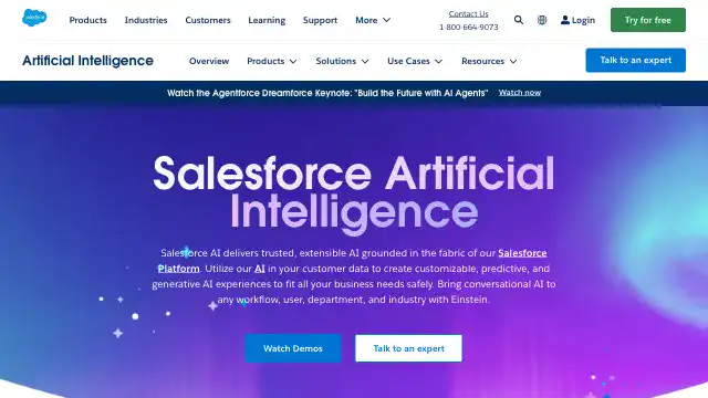 Screenshot of https://www.salesforce.com/artificial-intelligence/