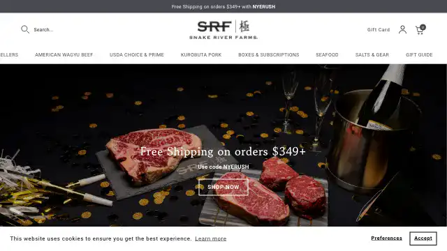 Screenshot of https://www.snakeriverfarms.com/