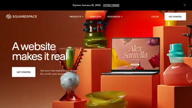 Screenshot of https://www.squarespace.com/