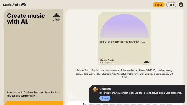 Screenshot of https://www.stableaudio.com/