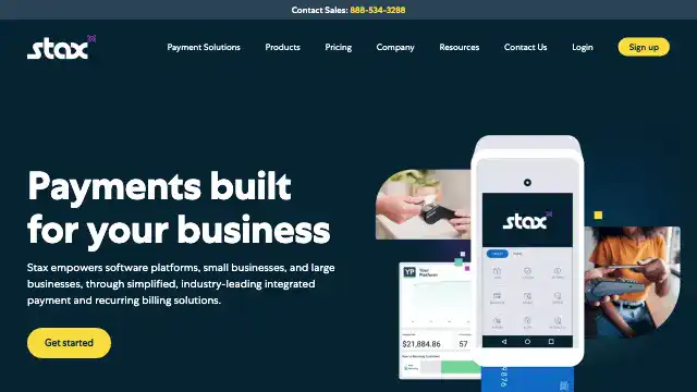 Screenshot of https://www.staxpayments.com/