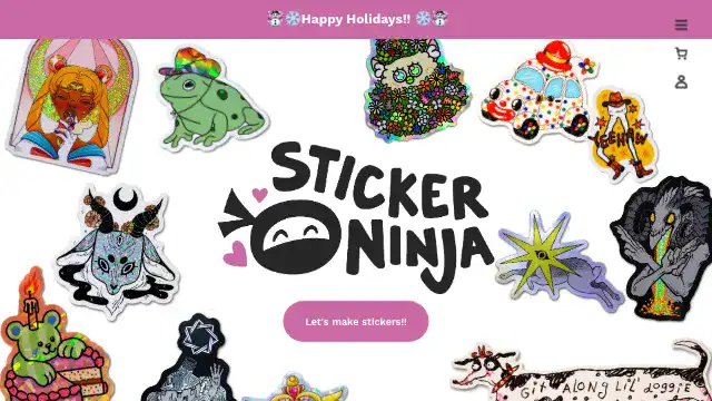 Screenshot of https://www.stickerninja.com/