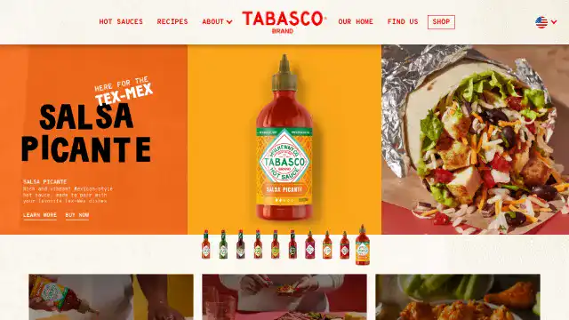 Screenshot of https://www.tabasco.com/