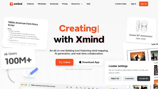 Screenshot of https://xmind.net/
